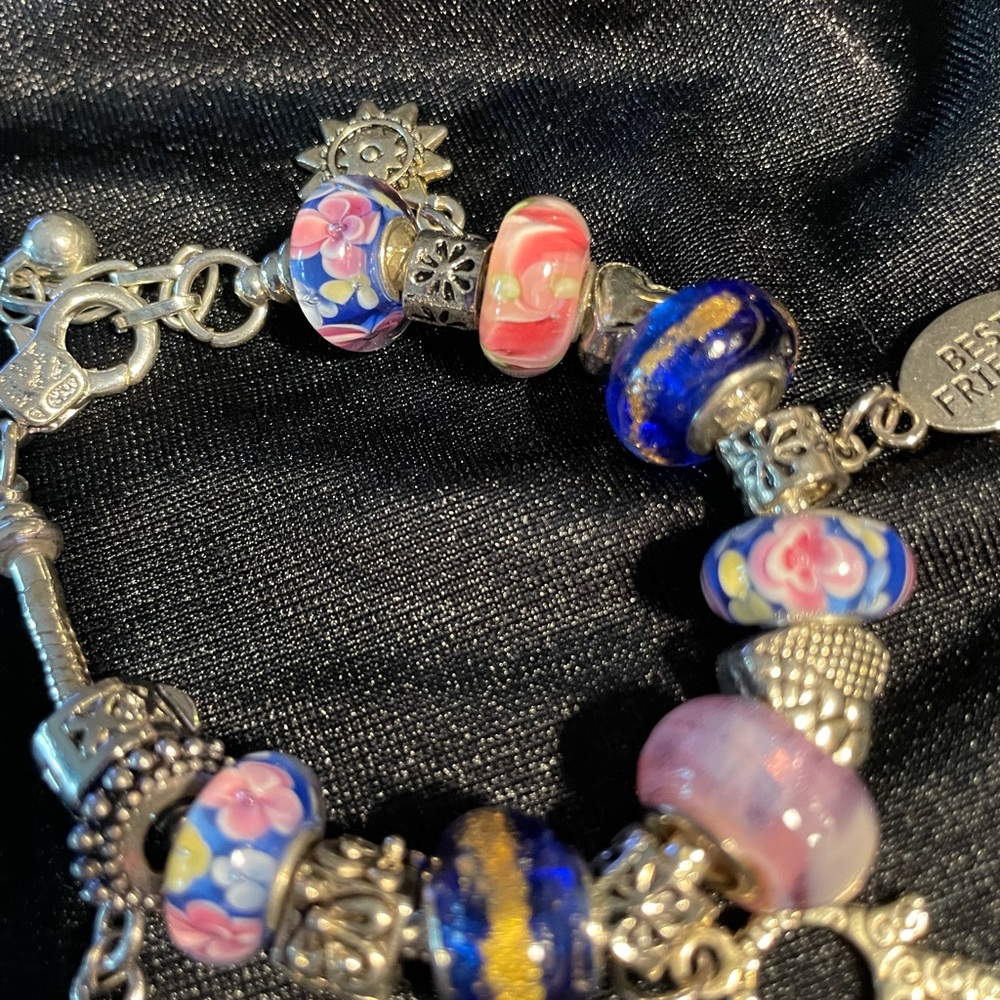 MURANO GLASS & 925 SILVER BRACELET HAND MADE $45